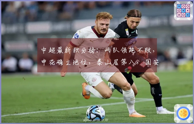 中超最新积分榜：两队领跑不败，申花确立地位，泰山居第八，国安遭遇失利